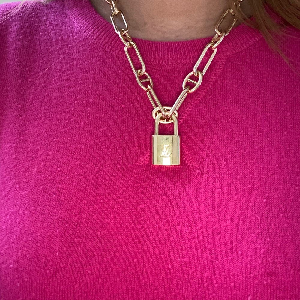 Authentic LV Lock #338 with key necklace!  Chain is from express.